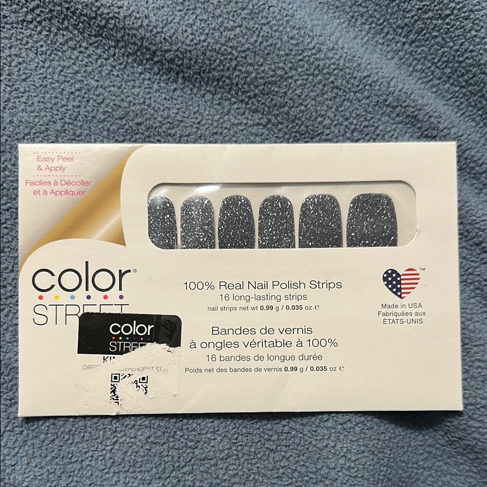 Color Street Silver and Blue Press-On Nails